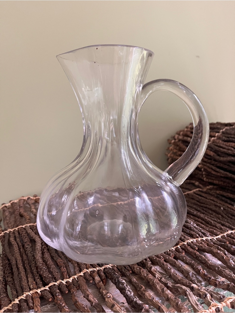Ashland Clear Glass Pitcher Vase Flower Vase interior flowers